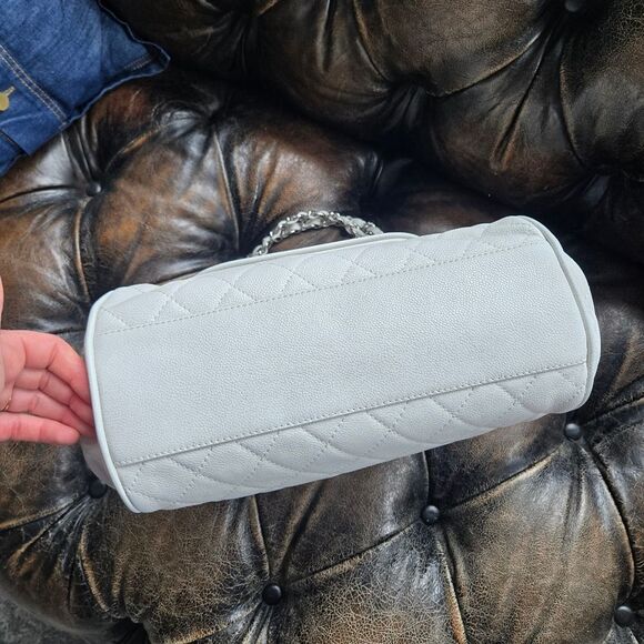 CHANEL Shoulder Bag Caviar Skin Leather White Women's z5577 - Picture 4 of 15